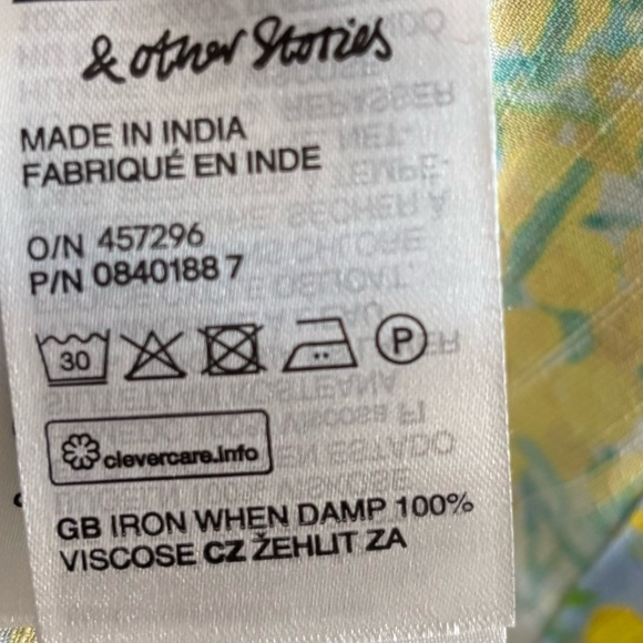 & OTHER STORIES Floral Print Flutter Sleeve Midi Dress Size 4 - Picture 11 of 13